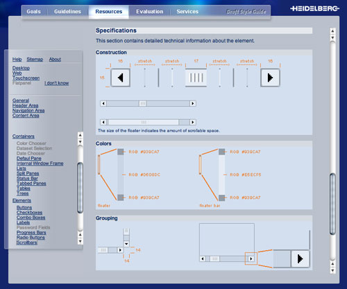 hdm styleguide scrollbars